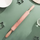 Скалка деревянная вращающаяся Magistro, 43×4 см, фигурные ручки, акация - фото 7771763