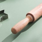Скалка деревянная вращающаяся Magistro, 43×4 см, фигурные ручки, акация - Фото 2