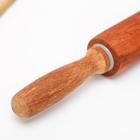 Скалка деревянная вращающаяся Magistro, 43×4 см, фигурные ручки, акация - Фото 2