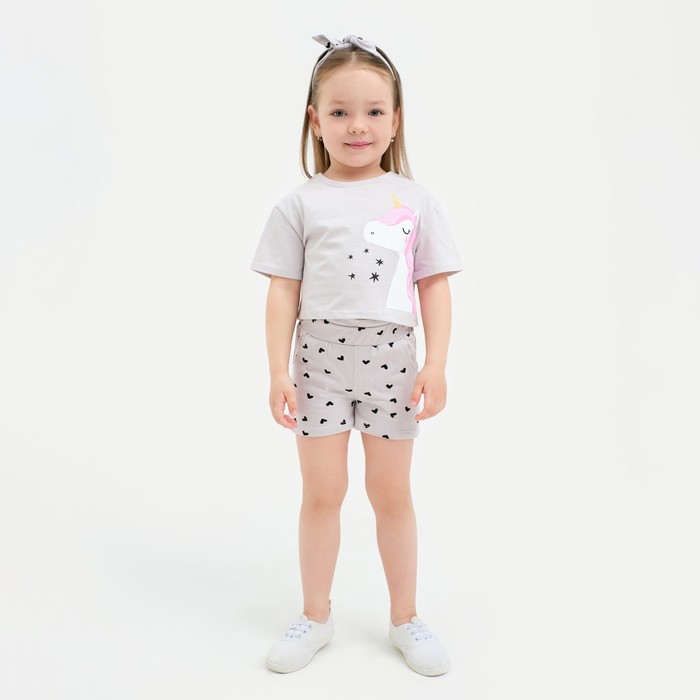 Шорты для девочки с рюшей KAFTAN Unicorn, размер 30 (98-104 см) - Фото 1