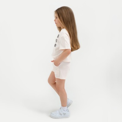 Шорты для девочки с рюшей KAFTAN Unicorn, бежевые, размер 30 (98-104 см)
