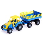 Трактор с прицепом №2, цвет синий, (в сеточке) - фото 318592153