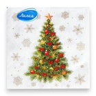 Новогодние салфетки бумажные Лилия «Нарядная ель», 2 слоя, 33х33 см, 20 шт - Фото 3