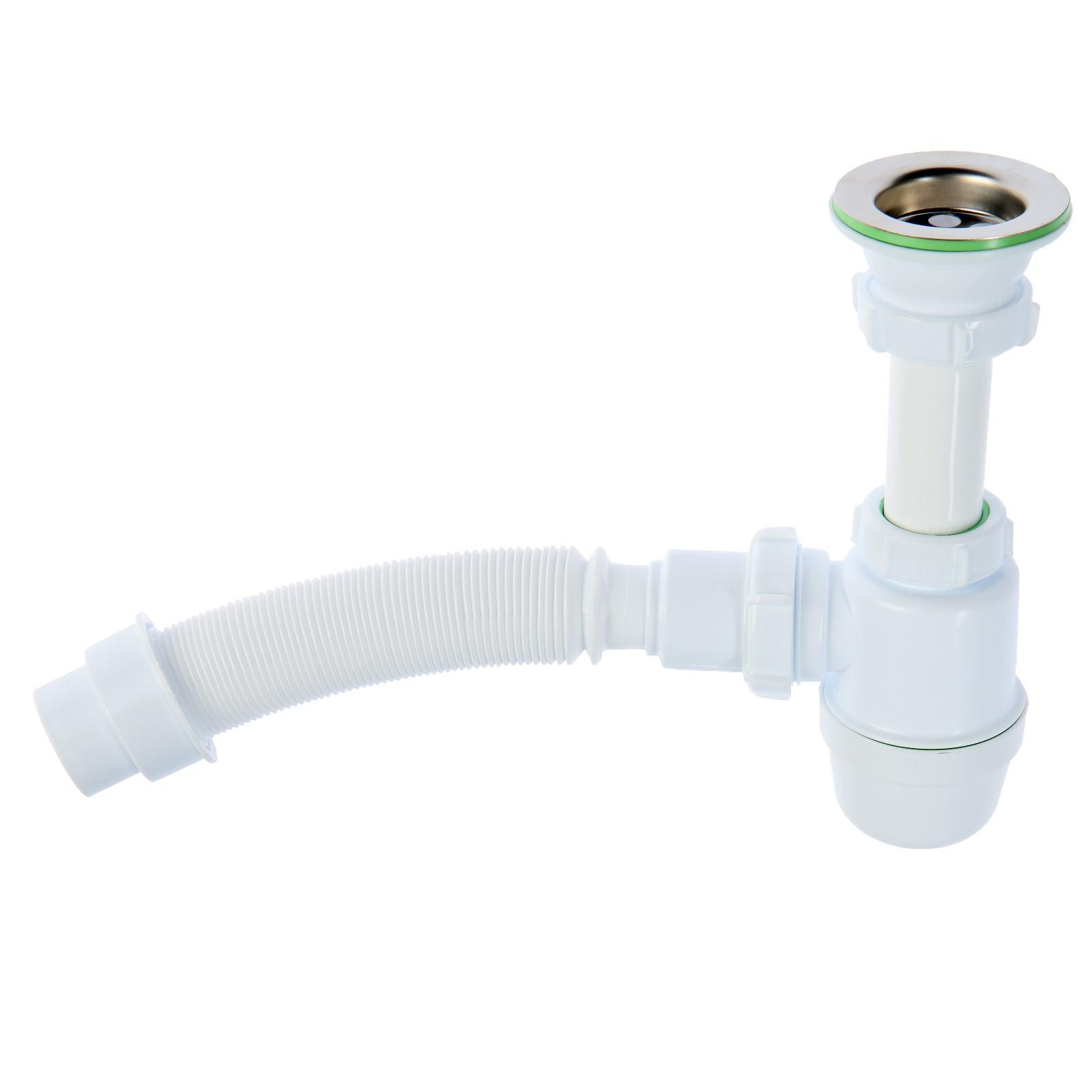 Сифон для мойки Akvater, 1 1/2" х 40 мм, малый, с гофрой 40х40/50 мм ...