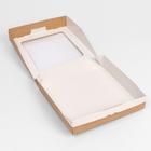Коробка контейнер на вынос, с окном, крафт, 20×20×4 см - Фото 2