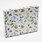 Коробка сборная крышка-дно с окном, "Новогоднее настроение", 26 х 21 х 4 см (комплект 5 шт) - фото 28133118