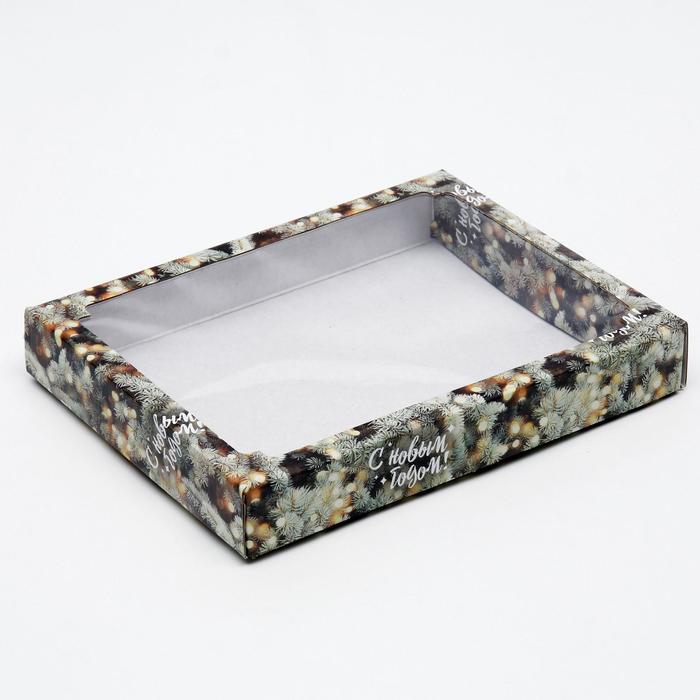 Коробка сборная крышка-дно с окном, "Сказочный миг", 26 х 21 х 4 см.