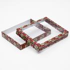 Коробка сборная крышка-дно с окном, "Новогодняя атмосфера", 26 х 21 х 4 см - Фото 2