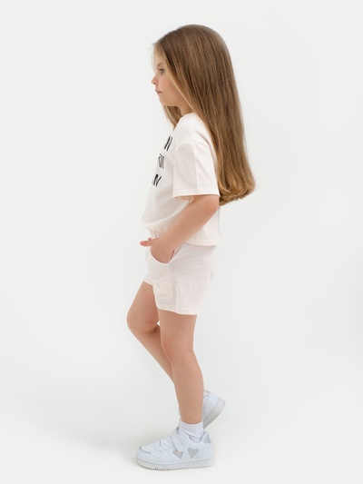 Шорты для девочки с рюшей KAFTAN Unicorn, бежевые, размер 28 (86-92 см)