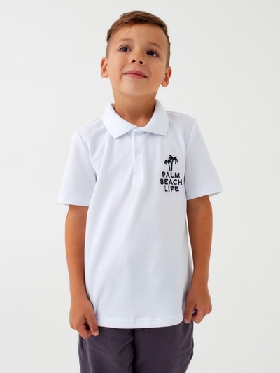 Футболка поло для мальчика KAFTAN Holidays, белая, размер 30 (98-104 см)