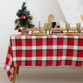 Скатерть «Этель» Christmas cell, 130×130 см, красная