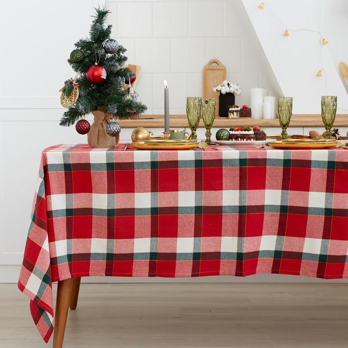 Скатерть «Этель» Christmas cell, 130×130 см, красная