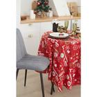 Скатерть «Этель. Reindeer», d=180 см, красная  (артикул 5084331)  большой выбор товаров оптом и в розницу по низким ценам с доставкой