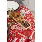 Скатерть «Этель. Reindeer», d=180 см, красная  (артикул 5084331)  большой выбор товаров оптом и в розницу по низким ценам с доставкой