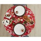 Скатерть «Этель. Reindeer», d=180 см, красная  (артикул 5084331)  большой выбор товаров оптом и в розницу по низким ценам с доставкой