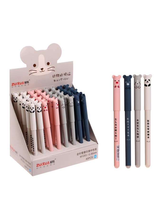 Стираемая ручка, гелевая, синий стержень, узел 0.35 мм, МИКС - Фото 1