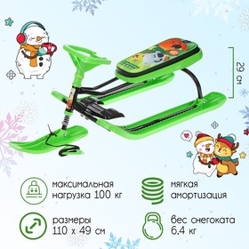 Снегокат «Тимка спорт 2 Ми-ми-мишки», ТС2/ММ2, цвет зелёный/чёрный Ош