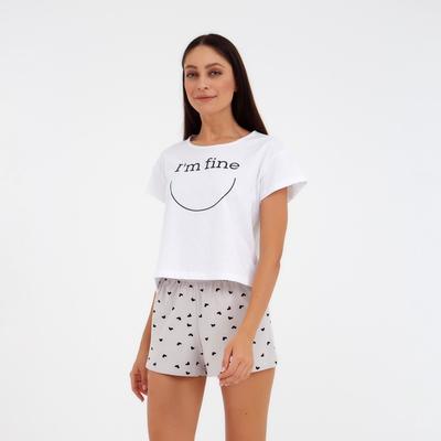 Пижама женская (футболка, шорты) KAFTAN I'm fine, размер 40-42