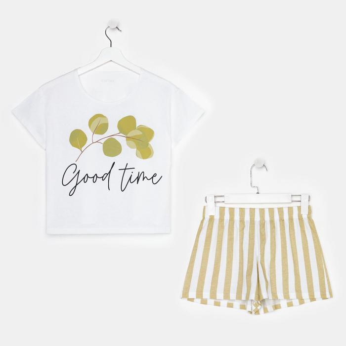 Пижама женская (футболка, шорты) KAFTAN Good time, размер 48-50