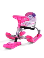 Снегокат Twiny 2+ с единорогом, со спинкой, с родительской ручкой, розовый, TW2-M/EP Nika Kids - Фото 9