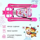 Снегокат TWINY 2 «Единорог», TW2-M/EP, с родительской ручкой, со спинкой и ремнём безопасности, цвет розовый/серый - Фото 3
