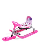 Снегокат Twiny 2+ с единорогом, со спинкой, с родительской ручкой, розовый, TW2-M/EP Nika Kids - Фото 8