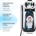 Снегокат с колёсами «Тимка спорт 6 Болонка», ТС6/БЛ, с родительской ручкой, со спинкой и ремнём безопасности, цвет чёрный/белый - Фото 5