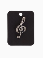 Брошь «Скрипичный ключ» сияние, цвет белый в серебре 6869929