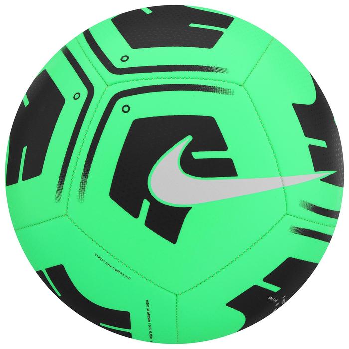 Мяч футбольный NIKE Park Ball, размер 4, 12 панелей, ТПУ, машинная сшивка, цвет зелёный/чёрный - Фото 1