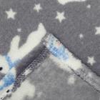 Плед новогодний, 100×150 см, корал-флис, серый - Фото 3