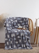 Плед новогодний, 180×200 см, корал-флис, серый - Фото 5