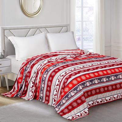 Плед новогодний, 180×200 см, корал-флис,165 г/м²