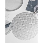 Набор салфеток сервировочных на стол Доляна «Волшебство», 4 шт, d=38 см, цвет серебряный - фото 24532788