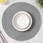 Набор салфеток сервировочных на стол Доляна «Рэй», 4 шт., d=38 см, тёмно-серый - Фото 2