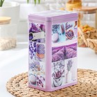 Банка с крышкой для сыпучих продуктов «Лаванда-3», 2,7 л, 9,5×21,5 см, прямоугольная - Фото 1