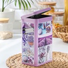 Банка с крышкой для сыпучих продуктов «Лаванда-3», 2,7 л, 9,5×21,5 см, прямоугольная - Фото 3