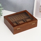 Шкатулка для украшений и часов 3 деления «Корица», дерево, 7.4×18×22 см 5240650