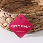Корзина для хранения плетёная ручной работы Доляна «Крестьянка», плетёная, 21×21×7 см, цвет бежевый - Фото 2