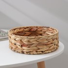 Корзина для хранения плетёная ручной работы Доляна «Крестьянка», плетёная, 21×21×7 см, цвет бежевый - Фото 3