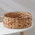Корзина для хранения плетёная ручной работы Доляна «Крестьянка», плетёная, 25×25×7 см, цвет бежевый - Фото 3