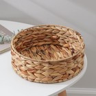 Корзина для хранения плетёная ручной работы Доляна «Крестьянка», плетёная, 25×25×7 см, цвет бежевый - Фото 4