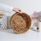 Корзина для хранения плетёная ручной работы Доляна «Крестьянка», плетёная, 29×29×11 см, цвет бежевый - Фото 4