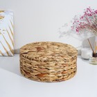 Корзина для хранения плетёная ручной работы Доляна «Крестьянка», плетёная, 29×29×11 см, цвет бежевый - Фото 6