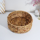 Корзина для хранения плетёная ручной работы Доляна «Крестьянка», плетёная, 29×29×11 см, цвет бежевый - Фото 7