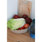 Корзина плетёная Доляна «Вега», 30×30×8 см, цвет бежевый - Фото 4