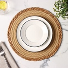 Салфетка сервировочная на стол Доляна «Мэг», d=30 см, бежевая - Фото 4