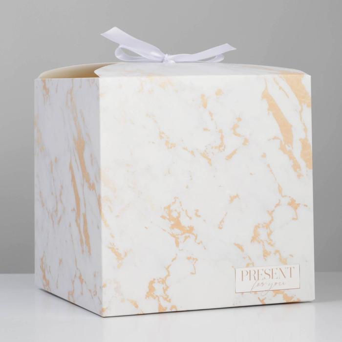 Коробка подарочная складная, упаковка, «Мрамор», 18 х 18 х 18 см