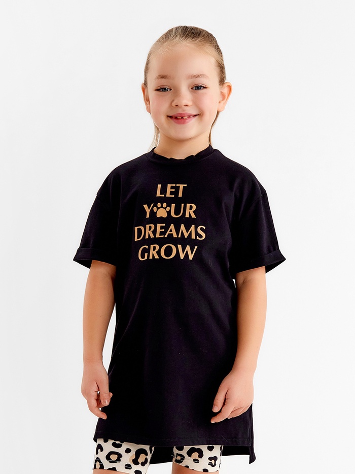 Футболка для девочки KAFTAN: Trendy, размер 30 (98-104 см), чёрная - Фото 1