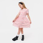 Платье на пуговицах для девочки KAFTAN Amore, бело-розовое, рост 122-128 см 5425437