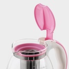 Заварочный чайник, 1.5 л, с металлическим ситом, стекло, МИКС - Фото 4